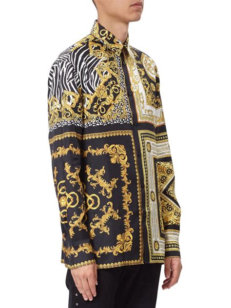 versace men silk shirts|Versace collection men shirt.